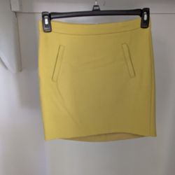 Women's J.Crew 100% Wool Yellow/Lime Mini Skirt Size 0