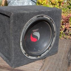 Vintage Kicker 12" Subwoofer Solo-Baric W Enclosure Sub Box Works Well Deep Bass Sub Woofer Solobaric
