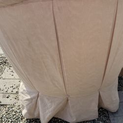 Pink chair and ottoman