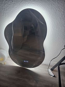 Irregular frameless anti-fog LED bathroom vanity