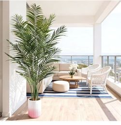 6.5ft Artificial Palm Tree Outdoor, Large Fake Tropical Areca Palm with 18 Trunks, Tall Faux Floor Plants for Indoor Living Rooms Offices Bedroom