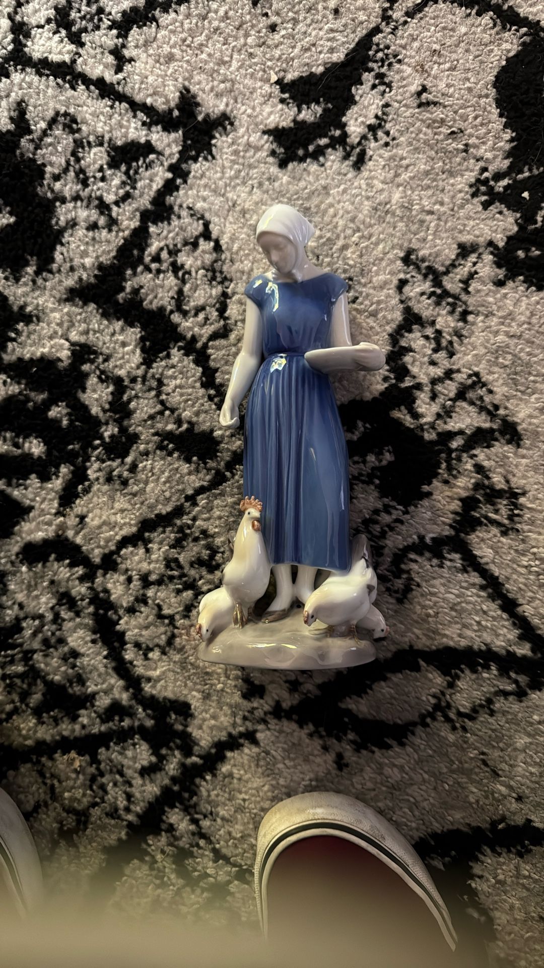 Bing & Grounds Denmark Porcelain Figurine “Girl Feeding Chicks”