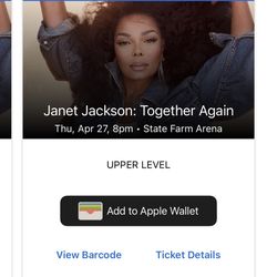Janet Jackson Concert  Tickets (2)