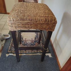 Handwoven Seagrass Wooden Barstool