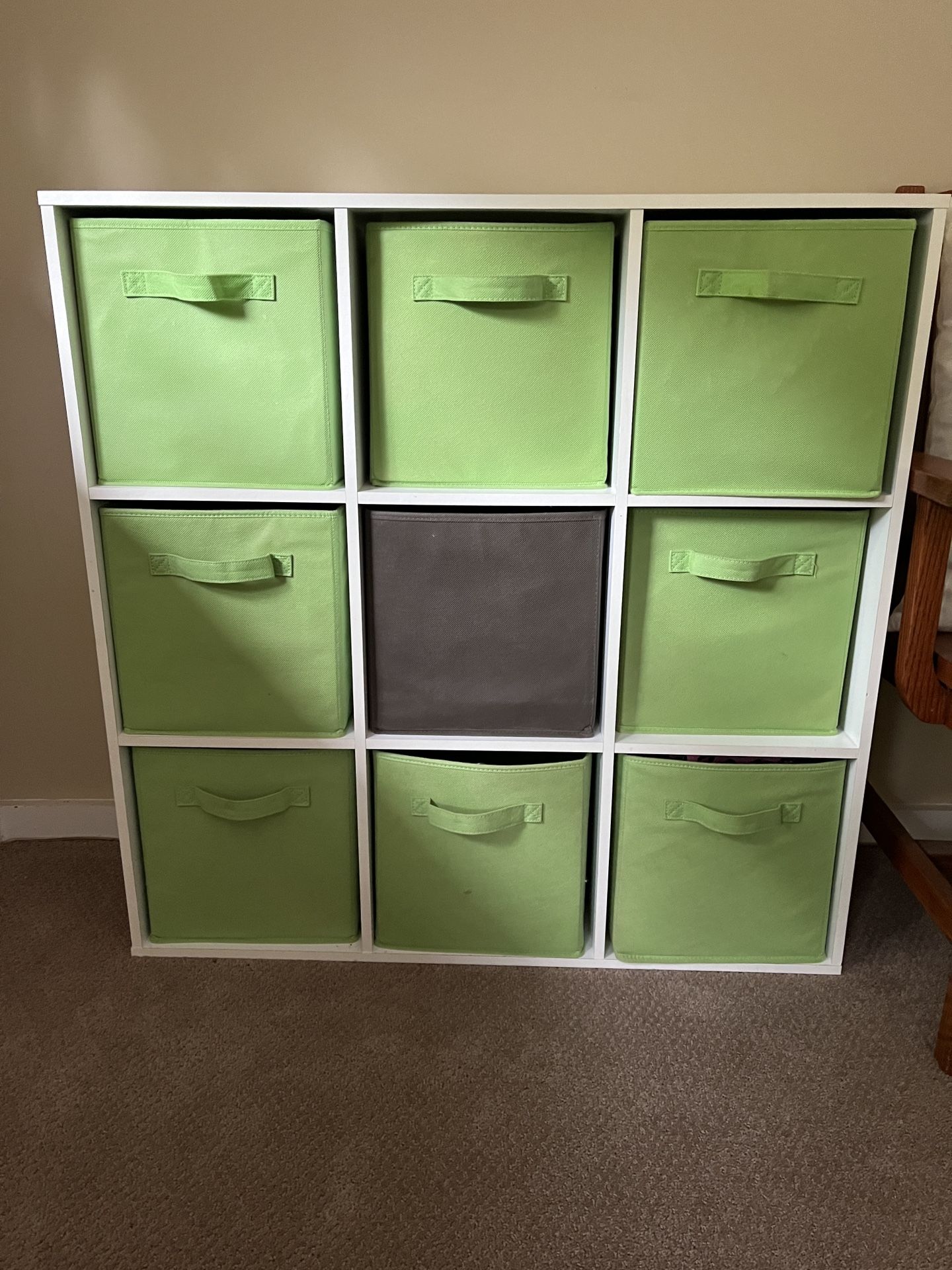 9 Cubicle Shelf Storage Unit With 9 Bins