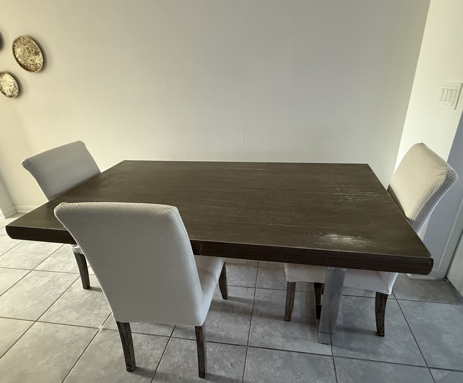 Modern Wooden Dining Table Set with Bench and 3 Chairs – Kitchen or Dining Room