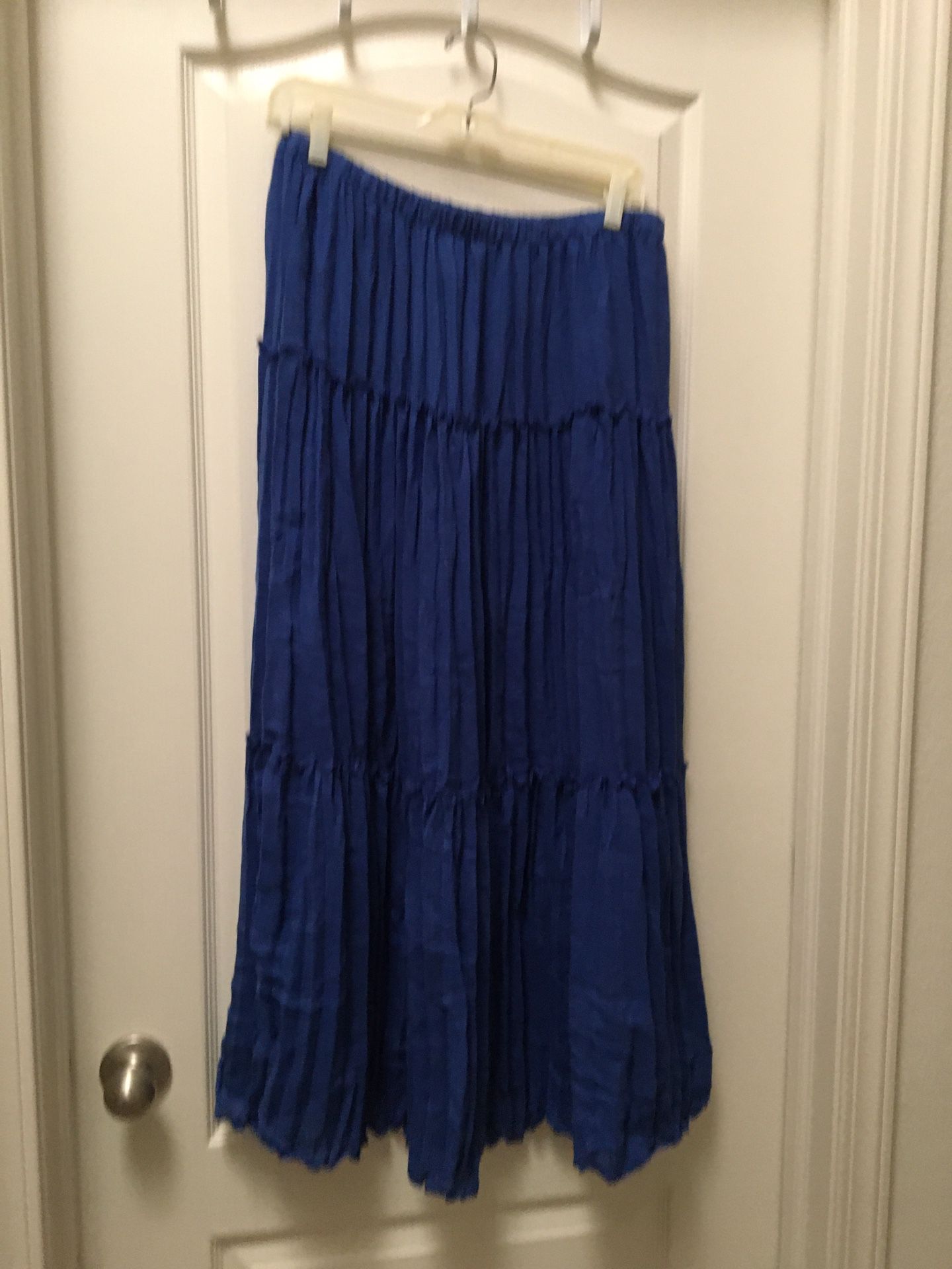 Dress with navy blue, medium size, long 36 inches.55% rayon,45 % polyester