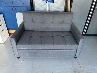 Modern Gray Convertible Sleeper Loveseat Sofa Bed