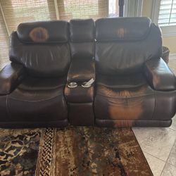 2 Reclining leather sofas FREE