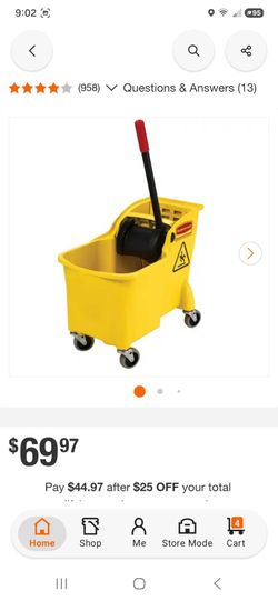 Rubbermaid Commercial 31qt. TANDEM BUCKET W/Wringer New (Price Is Firm)