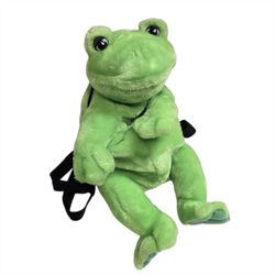 Green Machine Kawaii Cute Frog Plush Backpack 12" Stuffed Animal Zoo Unbranded