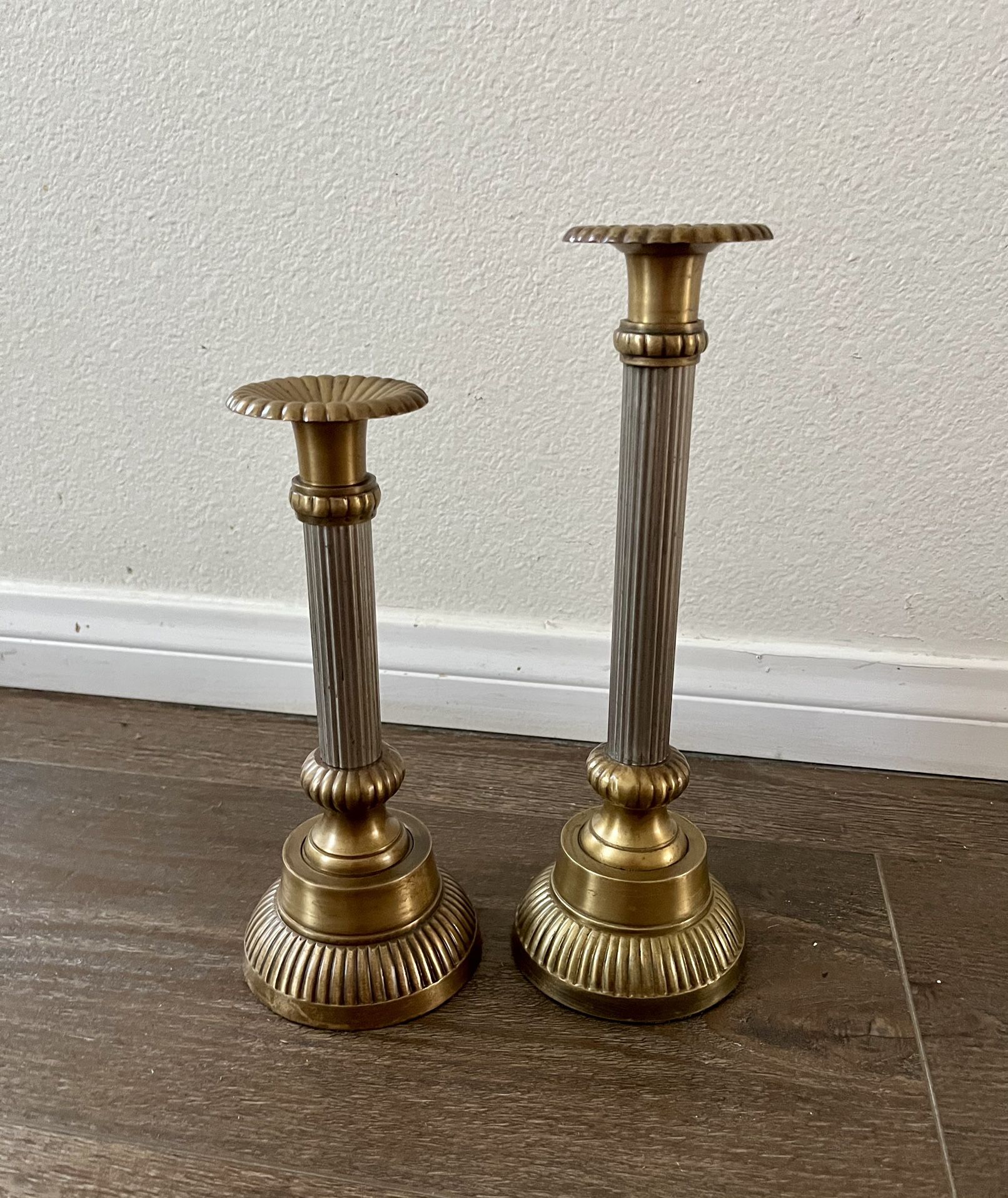 Elegant Gold and Silver Candle Holders