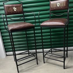 Embroidered “Game Room” Poker Bar Chairs w/ Arms (Set of 2) – Man Cave Seating