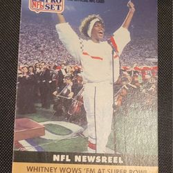 Whitney Wows 'Em At Super Bowl NFL 1991 Football Trading Card #350 (Whitney Houston)