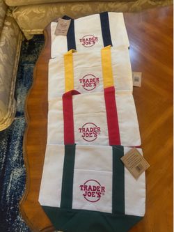 Trader Joe’s mini totes: red, blue, yellow, and green NEW