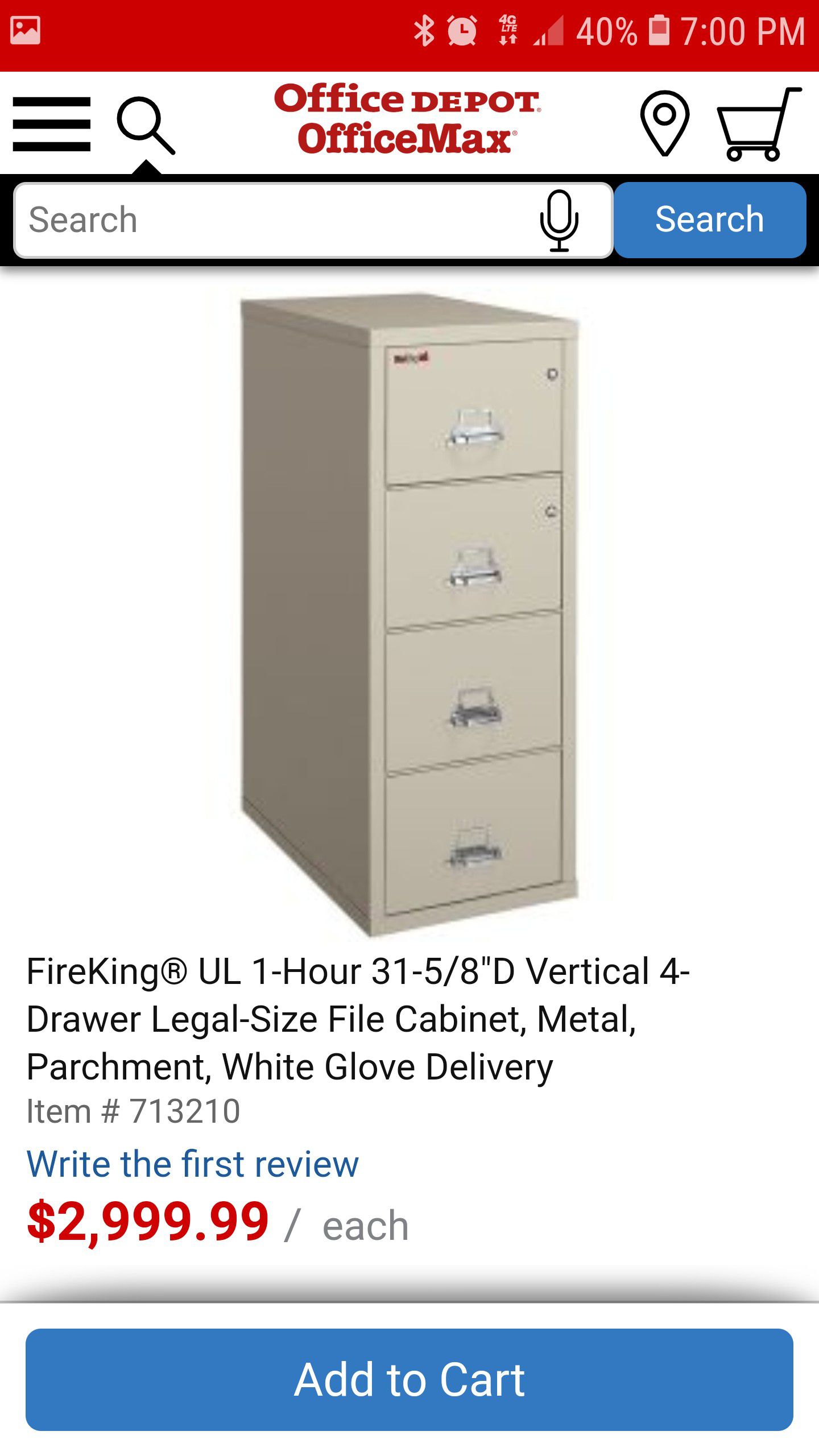 Fire king fireproof file cabinet vault