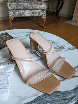 Sheer strappy heeled sandel 