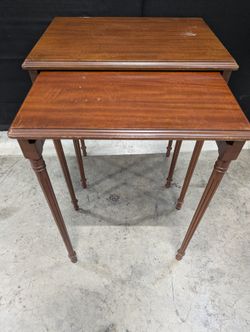 Pair of Classic Dark Wood Nesting Tables
