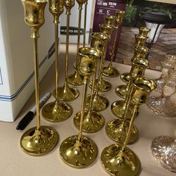 Gold Metal Candlestick Holders