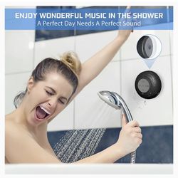Waterproof Mini Bluetooth Shower Speaker Waterproof Wireless Portable Water Resistant Speaker Suction Cup, Built-in Mic, 6hrs of Playtime Speakerphone