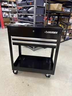 BRAND NEW AND FULLY ASSEMBLED Husky Tool Storage 28 in. W Standard Duty Gloss Black Rolling Tool Utility Cart with Lift-Top