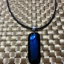 Glass Art Necklace, Hand Made 