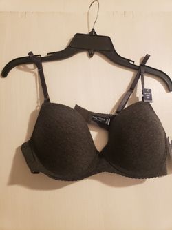 Dark Gray Nautica Tee Shirt Push Up Bra New