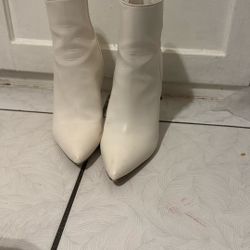 White High Heeled Boots
