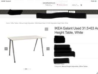 IKEA Galant White Desk With Adjustable Height Legs
