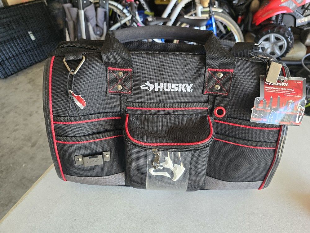 Tool Boxes Husky Large Mouth Tool Bag HUSKY CANADA 16-inch HEAVY