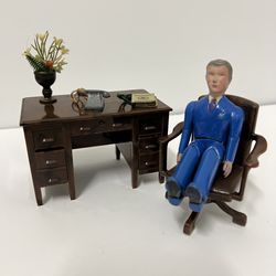 Vintage Renewal Miniature Desk Chair And Man