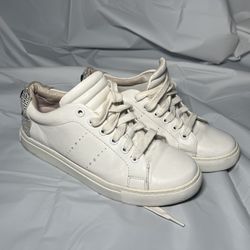 Lola Cruz Embellished Smiley White Leather Sneaker Size 38