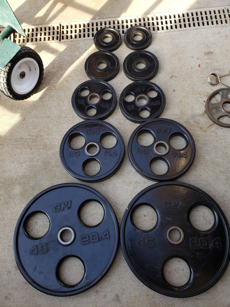 GPI Urethane Rubber Coated Olympic Size Weights