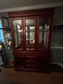Cherry China Cabinet with lights