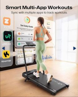 UREVO Strol 2E Smart 2-In-1 Folding Treadmill, Compact Walking Pad with Safety H