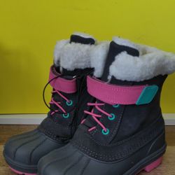 Size 12 Girls Snow Boots Winter Waterproof