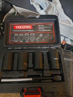 Yeke pro 1/2 in dr lug nut socket set