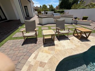 Teak and Wicker Outdoor Patio Chair Set
