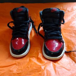 Boys Red And Black Jordans