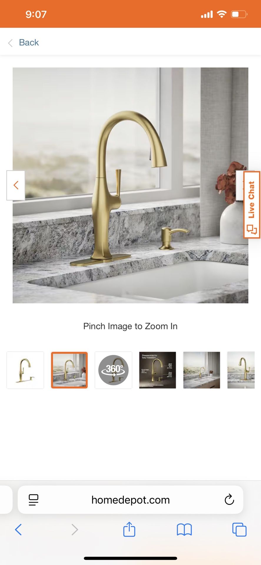 Sundae Single-Handle Pull Down Sprayer Kitchen Faucet in Vibrant Brushed Moderne Brass