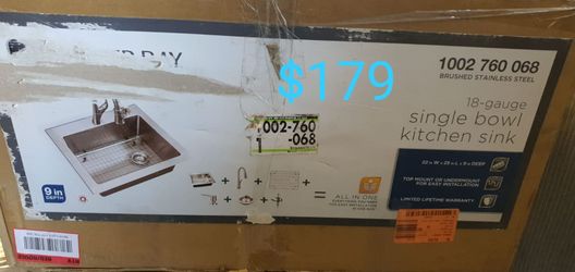 25in aingle bowl kitchen sink all in one