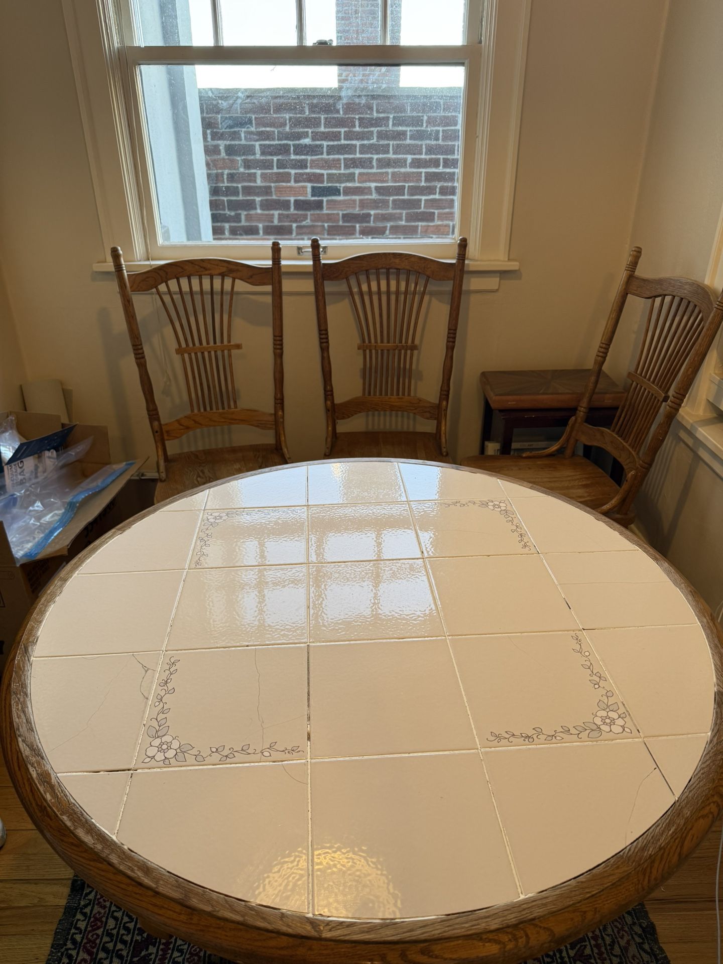 Vintage Dining Table and Chairs (Set of 3) 