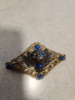 Winged Lion rare antique brooch