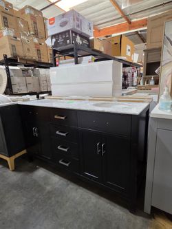 Luxury 60" Bathroom Vanity with Marble Top