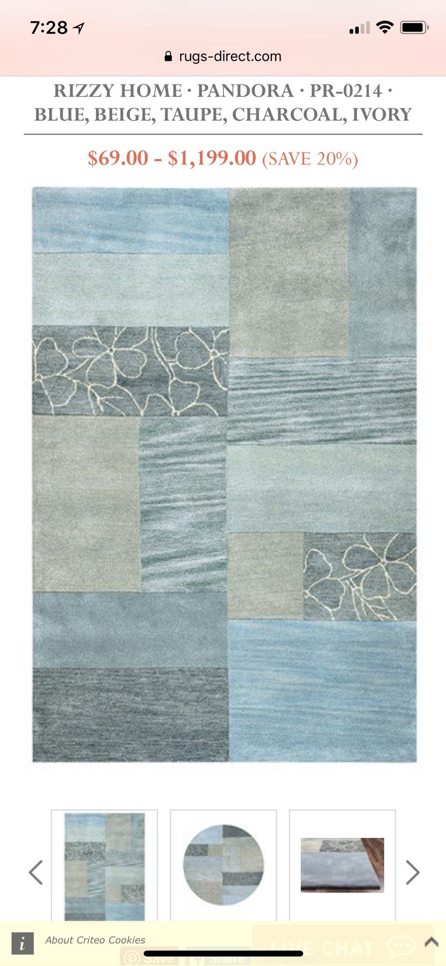 5x8 Area Rug Rizzy Pandora Collection
