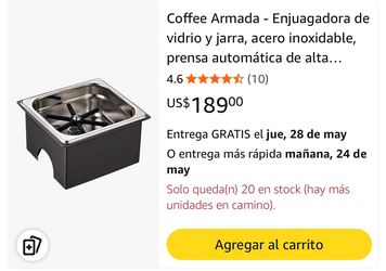 Coffee Armada - Enjuagadora de vidrio y jarra, acero inoxidable, prensa automática de alta presión, artículo esencial para cafeterías y bares profesio