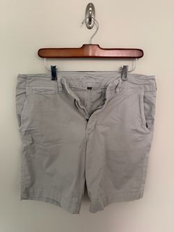 American Eagle Flex Mens Classic Shorts 34 Gray Casual Summer Chino