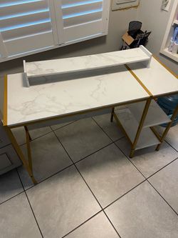 White/gold desk office or room size