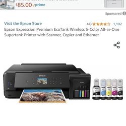 Epson Expression Premium EcoTank Wireless 5-Color All-in-One Supertank Printer with Scanner, Copier and Ethernet
