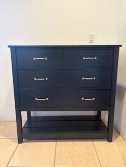 Pottery Barn Kids "Camp" Dresser with Bottom Shelf - Navy Blue